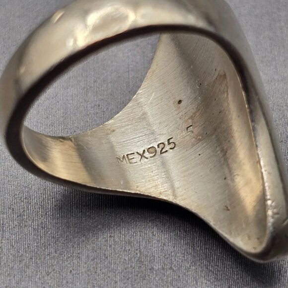 Sterling Silver Sculptural Ring | Modernist Mexico | Size 7 Statement VTG 15.8g - Picture 5 of 9